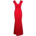 Reduzierte Rote Unifarbene Ärmellose Wal G Maxi Lange Abendkleider mit Reißverschluss aus Polyester für Damen für den für den Sommer 