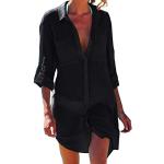 Reduzierte Schwarze V-Ausschnitt Strandkleider aus Spitze für Damen Einheitsgröße 