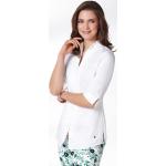 Weiße Unifarbene Kurzärmelige Walbusch Hemdblusen für Damen Größe XXL 