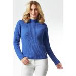 Blaue Unifarbene Walbusch Kaschmir-Pullover aus Wolle für Damen Größe XL 