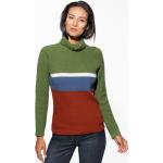 Grüne Gestreifte Color Blocking Walbusch Kaschmir-Pullover aus Polyamid für Damen Größe XL für den für den Herbst 