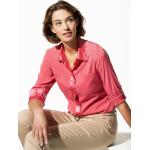 Korallenrote Unifarbene Sportliche Langärmelige Walbusch Festliche Blusen aus Seide für Damen 
