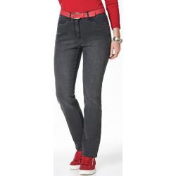 Walbusch Damen Jeans-Hose Thermo Regular Fit Schwarz einfarbig elastisch flexibler Bund wärmend