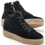 Schwarze Walbusch High Top Sneaker & Sneaker Boots mit Reißverschluss aus Lammfell Gefüttert für Damen Größe 42 für den für den Herbst 