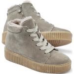 Graue Walbusch High Top Sneaker & Sneaker Boots mit Reißverschluss aus Lammfell Gefüttert für Damen Größe 42 für den für den Herbst 