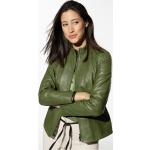 Grüne Unifarbene Walbusch Übergangsjacken aus Nappaleder für Damen Größe XL 