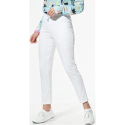 Walbusch Damen Siebenachtel Jeans Regular Fit Weiss einfarbig atmungsaktiv elastisch flexibler Bund
