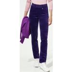 Violette Unifarbene Sportliche Walbusch Samthosen aus Samt für Damen 