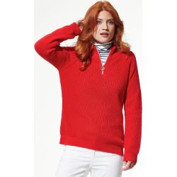 Walbusch Damen Troyer Pullover Segeltörn einfarbig Karminrot