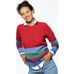Karminrote Gestreifte Walbusch Kaschmir-Pullover aus Polyamid für Damen Größe XXL für den für den Herbst 