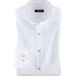 Weiße Unifarbene Walbusch Stehkragen Stehkragenhemden aus Baumwolle für Herren 