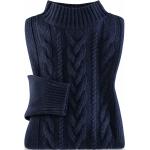 Marineblaue Unifarbene Walbusch Stehkragen Kaschmir-Pullover aus Kunstfaser für Herren Größe 3 XL für den für den Herbst 