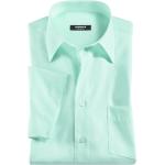 Mintgrüne Unifarbene Kurzärmelige Walbusch Kentkragen Hemden mit Kent-Kragen aus Baumwolle für Herren 