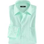 Mintgrüne Unifarbene Langärmelige Walbusch Kentkragen Hemden mit Kent-Kragen aus Baumwolle für Herren 
