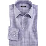 Fliederfarbene Karo Walbusch Bügelfreie Hemden mit Knopf aus Baumwolle für Herren 