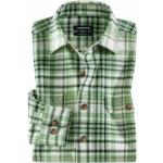 Reduzierte Grüne Karo Langärmelige Walbusch Kentkragen Hemden mit Kent-Kragen mit Knopf aus Baumwolle für Herren 