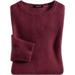 Rote Unifarbene Walbusch Rundhals-Ausschnitt Kaschmir-Pullover aus Baumwolle für Herren Größe 3 XL 