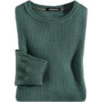 Smaragdgrüne Unifarbene Walbusch Rundhals-Ausschnitt Kaschmir-Pullover aus Baumwolle für Herren Größe 3 XL 