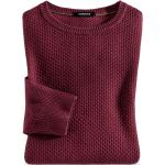 Reduzierte Rote Unifarbene Walbusch Rundhals-Ausschnitt Kaschmir-Pullover aus Baumwolle für Herren Größe 3 XL für den für den Herbst 