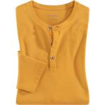Gelbe Unifarbene Walbusch Henleykragen Henley-Shirts aus Baumwolle für Herren Größe 3 XL für den für den Frühling 