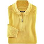 Pastellgelbe Unifarbene Walbusch Strickpullover aus Baumwolle für Herren Größe 3 XL für den für den Herbst 