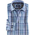 Reduzierte Blaue Karo Walbusch Kentkragen Hemden mit Kent-Kragen aus Baumwolle für Herren für den für den Sommer 