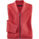 Korallenrote Unifarbene Atmungsaktive Walbusch Herrencardigans & Herrenstrickjacken aus Baumwolle Größe 3 XL für den für den Herbst 