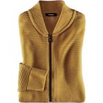 Safrangelbe Unifarbene Atmungsaktive Walbusch Herrencardigans & Herrenstrickjacken aus Baumwolle Größe 3 XL für den für den Herbst 