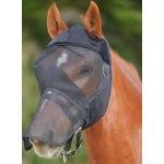 WALDHAUSEN Premium Fliegenmaske ohne Ohren mit Nasenschutz schwarz Pony