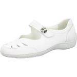 Weiße Lederschuhe & Kunstlederschuhe in Komfortweite aus Leder mit herausnehmbarem Fußbett für Damen 