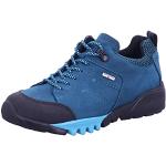 Blaue Waldläufer Wanderschuhe & Wanderstiefel mit Schnürsenkel in Breitweite aus Leder für Damen Größe 42 