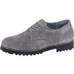 Graue Business Waldläufer Dandy Schuhe mit Schnürsenkel in Breitweite aus Leder für Damen Größe 41,5 