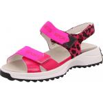 Pinke Animal-Print Waldläufer Outdoor-Sandalen mit Klettverschluss aus Leder für Damen Größe 41 für den für den Sommer 