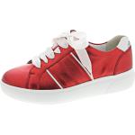 Rote Waldläufer Vivien High Top Sneaker & Sneaker Boots in Komfortweite aus Leder mit herausnehmbarem Fußbett für Damen Größe 41,5 mit Absatzhöhe bis 3cm 