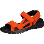Reduzierte Orange Waldläufer Keilabsatz Outdoor-Sandalen mit Klettverschluss aus Veloursleder Größe 42,5 für den für den Sommer 