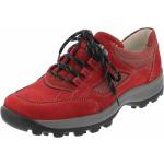 Reduzierte Rote Waldläufer Holly Low Sneaker mit Schnürsenkel aus Leder für Damen Größe 38,5 