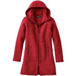 Rote Mufflon Nachhaltige Stehkragen Kapuzenmäntel aus Wolle mit Kapuze für Damen Größe L für den für den Herbst 