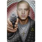 Glasbild WALL-ART "Kunstdruck Rapper Eminem" Bilder bunt Glasbilder