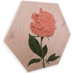 Rosa Moderne Kunstdrucke aus Birkenholz 