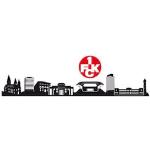 Wandtattoo WALL-ART "1.FC Kaiserslautern Skyline Logo" Wandtattoos bunt (mehrfarbig) Wandsticker