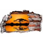 Bunte Wandtattoos Afrika mit Landschafts-Motiv 