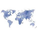 Aquablaue Minimalistische Wandtattoos Weltkarte 