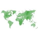 Grüne Minimalistische Wandtattoos Weltkarte 