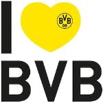 Wandtattoo WALL-ART "Fußball I love BVB" Wandtattoos bunt (mehrfarbig) Wandsticker