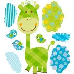 Bunte Wandtattoos Tiere mit Giraffen-Motiv 