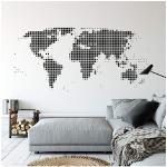 Schwarze Minimalistische Wandtattoos Weltkarte 