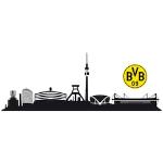 Wandtattoo WALL-ART "BVB Skyline mit Logo Fußball Sticker" Wandtattoos schwarz