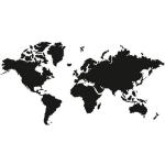 Schwarze Wandtattoos Weltkarte mit Weltkartenmotiv 