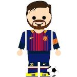 Wandtattoo WALL-ART "Spielfigur Fussball Messi" Wandtattoos bunt Wandsticker