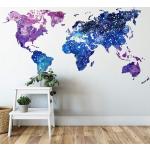 Blaue Wandtattoos Weltkarte 